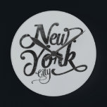 New York City vintage typography Round Clock<br><div class="desc">New York City vintage typography</div>