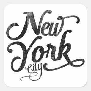 New York City vintage typography Square Sticker