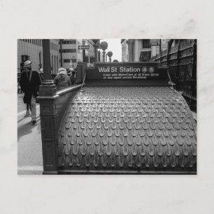 New York City Wall Street Photo in Black & White Postcard