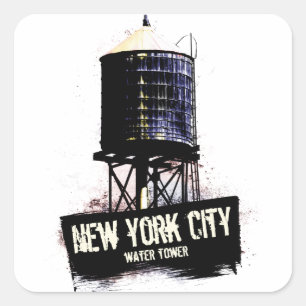 New York City Water Tower Square Sticker