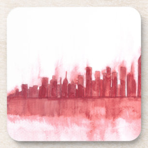 New york city watercolor illustration Manhattan Coaster