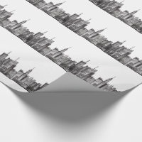 New York city watercolor Manhattan skyline Black
