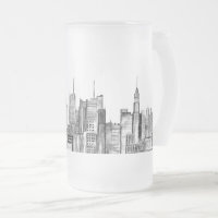 New York city watercolor Manhattan skyline