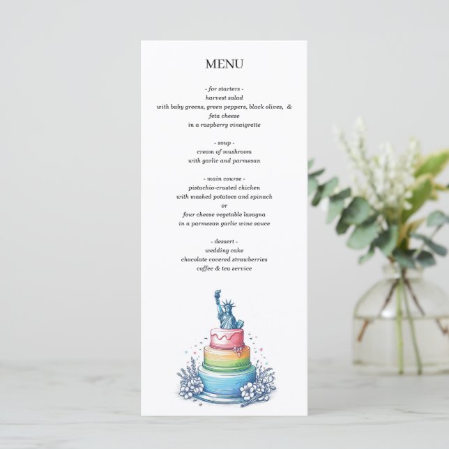 New York City Wedding Cake Menu (Standing Front)