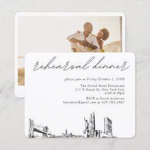 New York City Wedding Elegant Rehearsal Dinner Enclosure Card