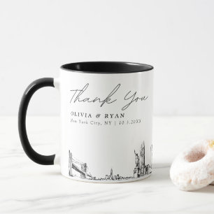New York City Wedding Minimal Custom Coffee Mug