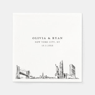 New York City Wedding Minimalist Paper  Napkin