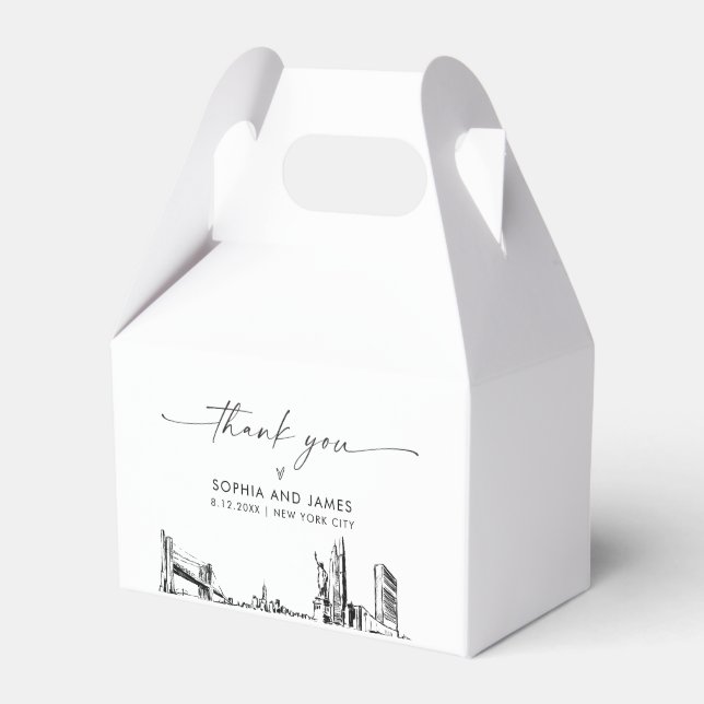 New York City Wedding Personalised Favour Box (Front Side)