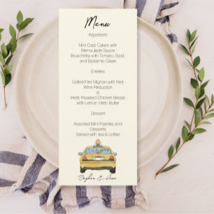 New York City Wedding Watercolor design  Menu