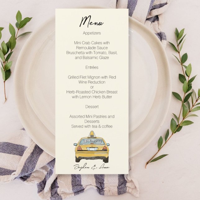 New York City Wedding Watercolor design  Menu (Creator Uploaded)