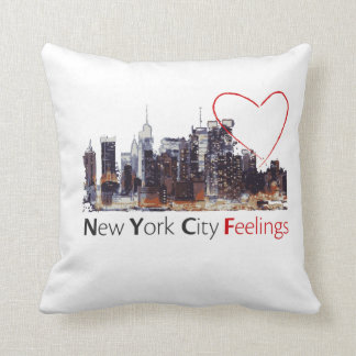 New York City White Pillow