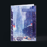 New York City. Winter. Christmas Cards<br><div class="desc">Season's Greetings. Fine Art Customisable business corporate Christmas Holiday cards with the Manhattan winter scene ( painting after Guy Carleton Wiggins). Matching cards and gifts available in the Christmas & New Year / Fine Art Category of our store.</div>