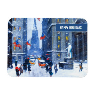 New York City.Winter. Fine Art Christmas Magnet