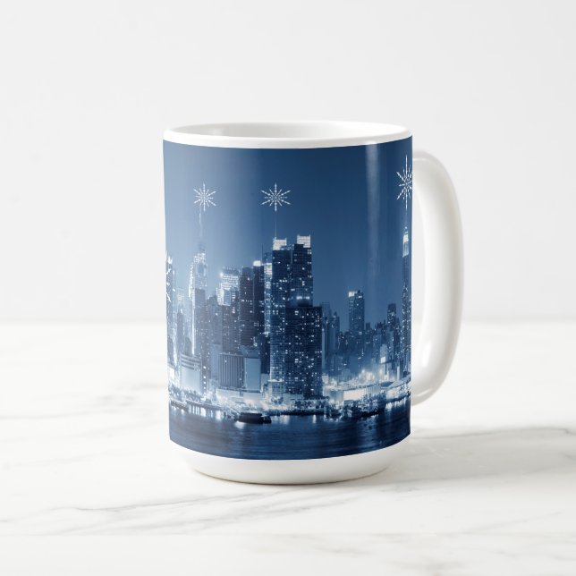 New-York City winter panoramic winter landscape Coffee Mug (Front Right)