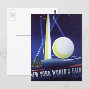 New York City World's Fair in 1939, Vintage Travel Postcard