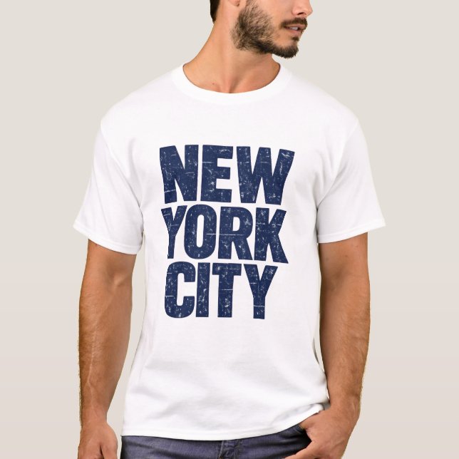 New York City — Worn Navy Stack T-Shirt (Front)