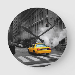 New York City Yellow Cab Round Clock