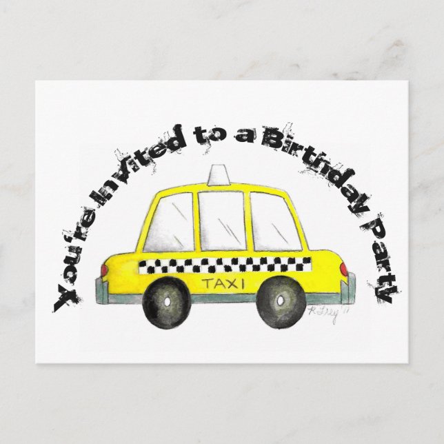 New York City Yellow Taxi Cab NYC Party Invitation (Front)