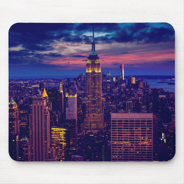 New York Cityscape at Night Mouse Mat (Front)