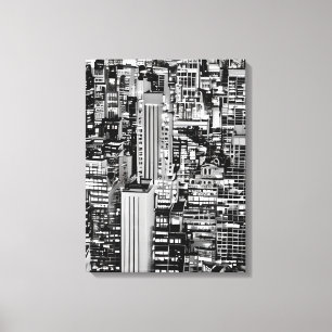 New York Cityscape in Black and White Canvas Print