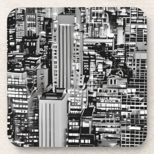 New York Cityscape in Black and White Coaster