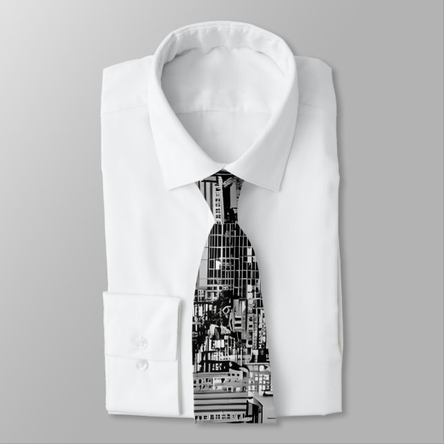 New York Cityscape in Black and White  Tie (Tied)