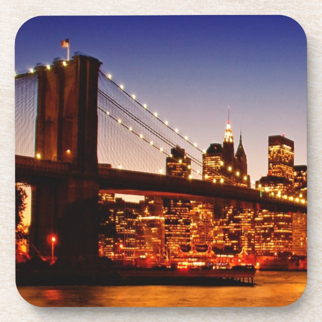 New York cityscape with bridge over river Coaster (Front)