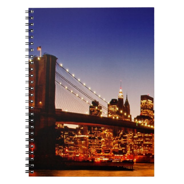 New York cityscape with bridge over river Notebook (Front)