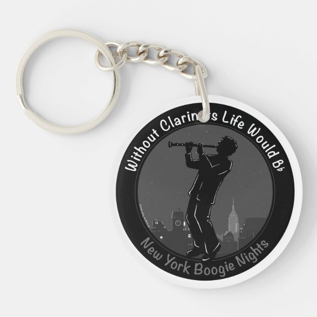 New York Clarinet Player Key Ring (Front)