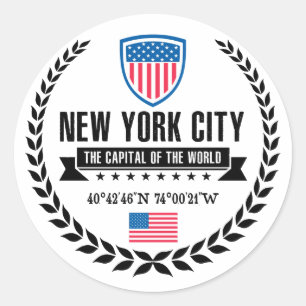 New York Classic Round Sticker
