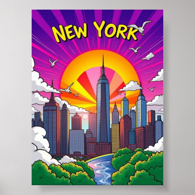 New York Colourful Poster (Front)