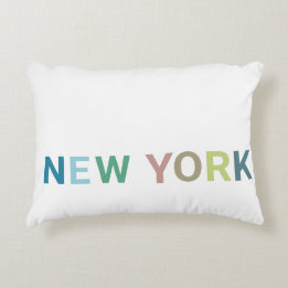 New York Colourful Text        Decorative Cushion