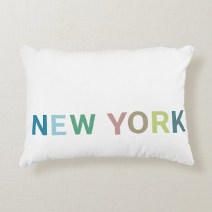 New York Colourful Text Decorative Cushion