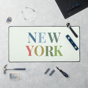 New York Colourful Text    Desk Mat