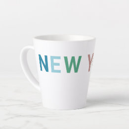 New York Colourful Text           Latte Mug