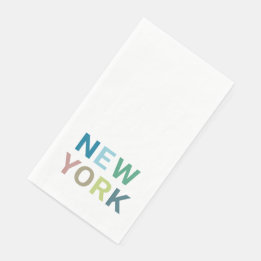 New York Colourful Text        Napkin