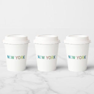 New York Colourful Text            Paper Cups