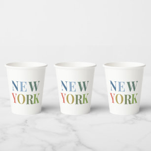New York Colourful Text    Paper Cups