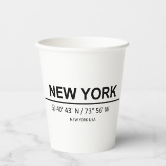 New York Coordinates - New York Coordinates Paper Cups
