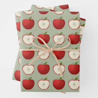 New York Country Apple Hudson Valley Apple Picking Wrapping Paper Sheet