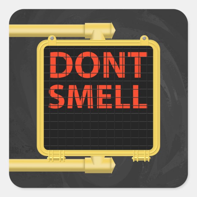 New York Crosswalk Sign Smell Square Sticker (Front)