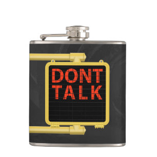 New York Crosswalk Sign Talk Hip Flask