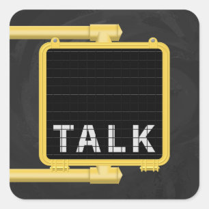 New York Crosswalk Sign Talk Square Sticker