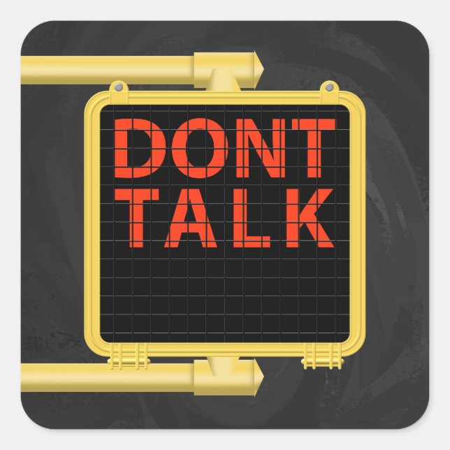 New York Crosswalk Sign Talk Square Sticker (Front)