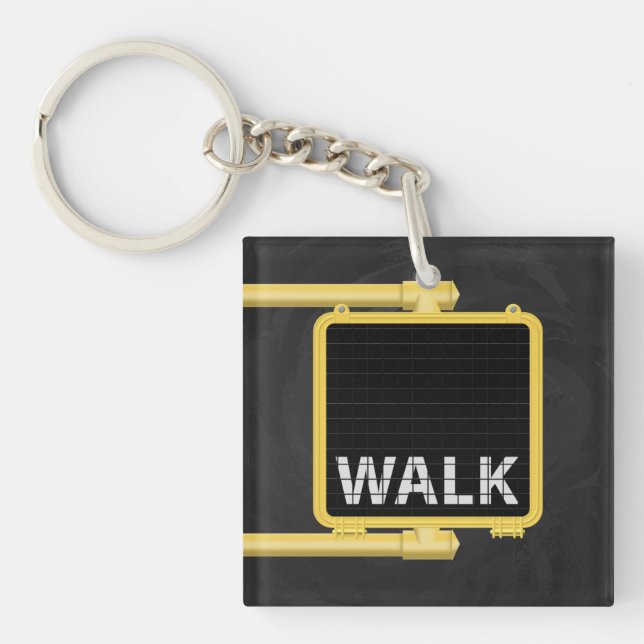New York Crosswalk Sign Walk Key Ring (Front)