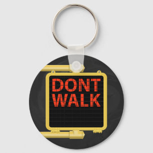 New York Crosswalk Sign Walk Key Ring
