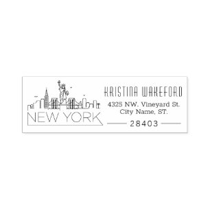 New York   Custom Address  Self-inking Stamp