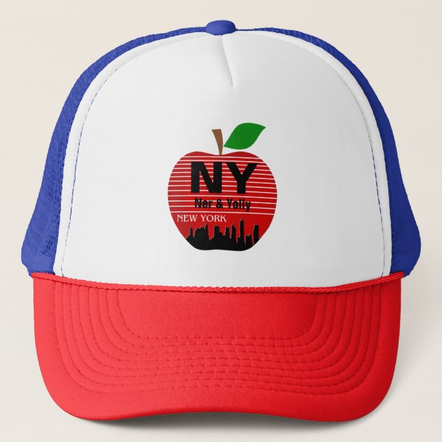 New York Custom Names The Big Apple Trucker Hat (Front)