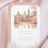 New York Destination Wedding Dusty Pink Watercolor