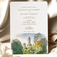 New York Destination Wedding Watercolor Invitation